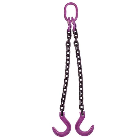 1/2 X 10' - 2 Leg Chain Sling W/ Foundry Hooks - Grade 100